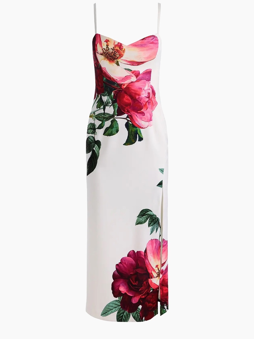 NWT ALICE + OLIVIA Nina Floral Bloom Watercolor Midi-Dress 4 *sold out*